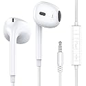 MOSWAG Wired Earbuds, 3.5mm Jack in-Ear Headphones with Microphone Volum Control Clear Calls Suitable for iPhone, iPad, Samsung, Computer, Laptop