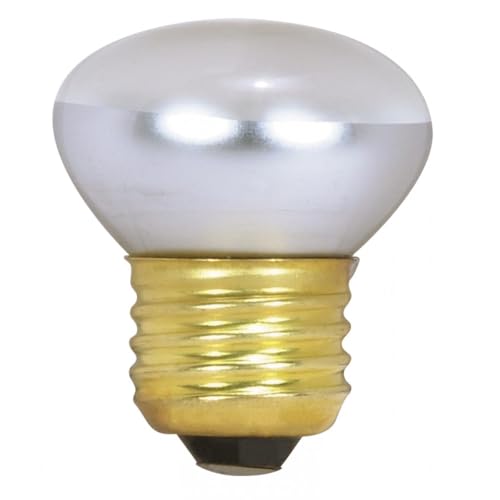 Satco 40R14 Incandescent Reflector, 40W E26 R14 Stubby, Clear Bulb