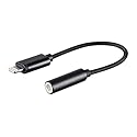 Monoprice MFi Certified Lightning to 3.5mm Jack Audio Adapter - Nylon Braided, Black