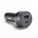 Mophie 42W Dual USB-C + USB-A Car Charger, Universal AUX Compatibility, LED Indicator, Fast Charging, Multi-Device