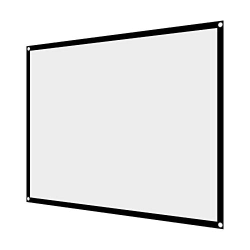 Projection Screen, Projector Curtain, Movie Projector Screen, 60-100 Inch Portable Foldable Non-Crease White Curtain Projection Screen 4:3 for Camping