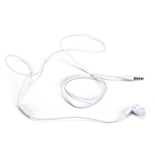 Mono Headset Earphone w Mic Wired Earbud 3.5mm Single Headphone Hands-Free Microphone White Compatible with LG Velvet 5G, V30, G6 Phones