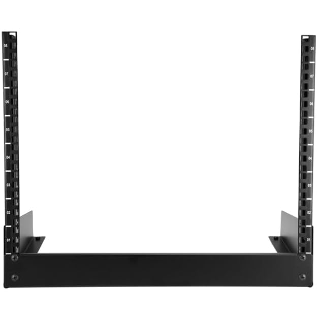 StarTech 8U 2-Post Desktop Open-Frame Server Rack, 19in, 110lb (RK8OD)