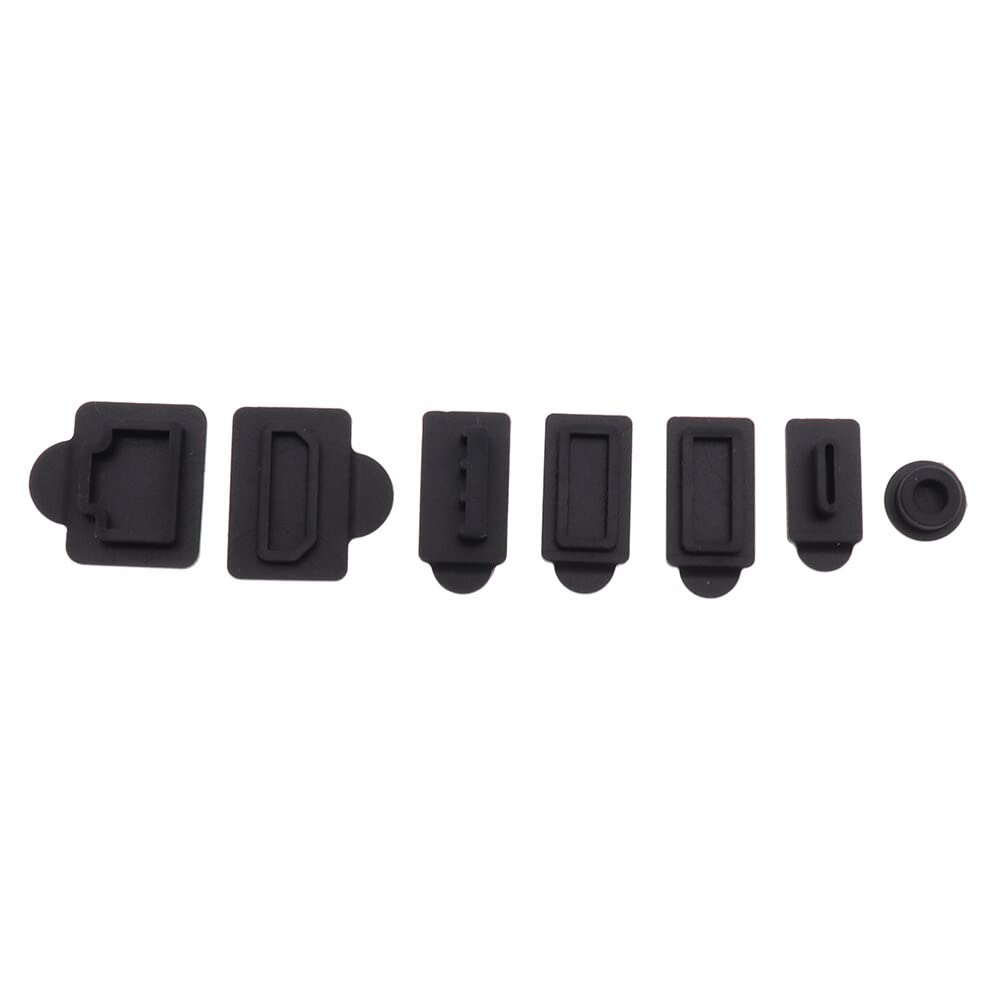 7pcs Silicone Dust Plugs Set for PS5 Game Console HDMI Interface Anti-Dust Cap Dustproof Cover