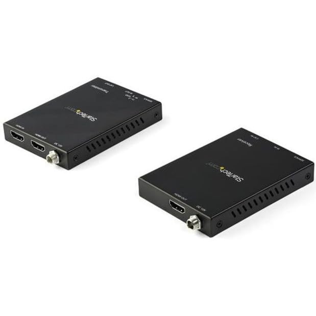 StarTech.com HDMI Over CAT6 Extender Kit - 4K 60Hz - HDMI Balun Kit - Signal up to 165 ft / 50m - HDR - 4:4:4-7.1 Audio Support (ST121HD20V), Black