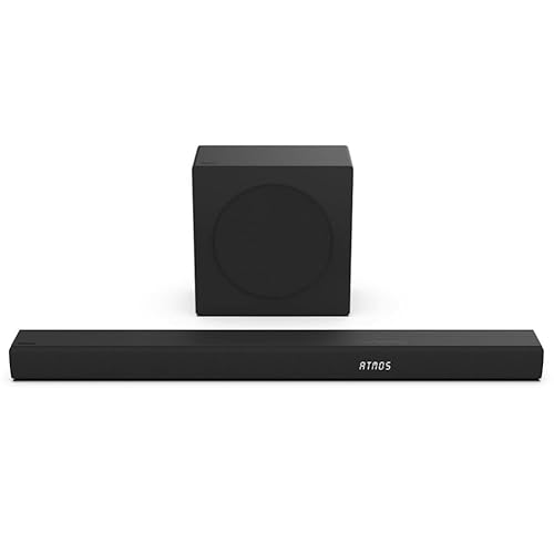 Hisense 3.1 Ch 380W Soundbar with Wireless Subwoofer and Dolby Atmos, 5-Speaker Array, 7 EQ Modes, HDMI eARC Port, Bluetooth, Surround Sound - R632