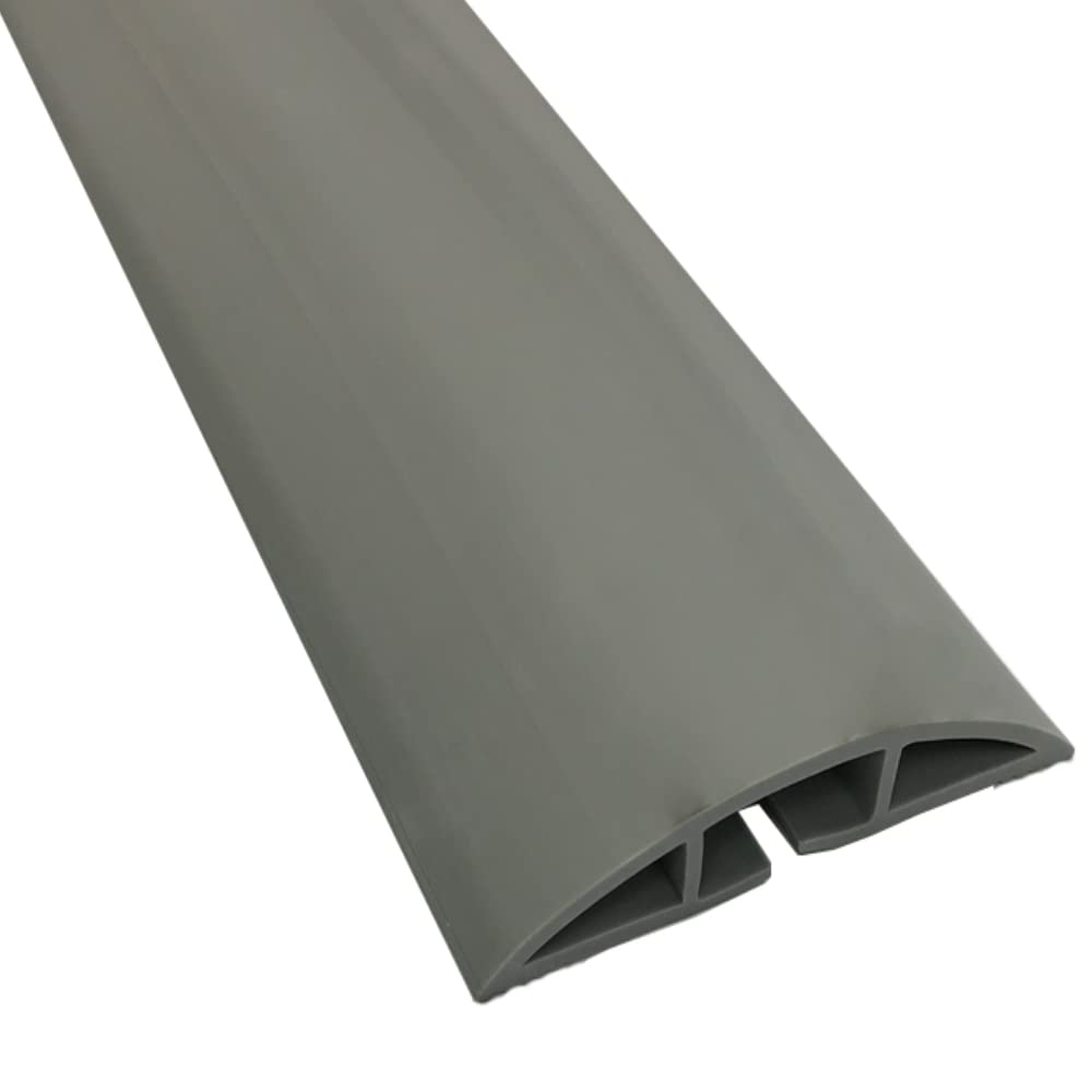 Kable Kontrol Floor Cord Cover kit - 6 Feet Long Gray Plastic Cable Protector, Hides Cords and Conceals Wires, for Extension Cord Cable Management