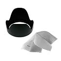 Canon EOS 5D Mark II Pro Digital Lens Hood (Flower Design) (77mm) + Nwv Direct Microfiber Cleaning Cloth.