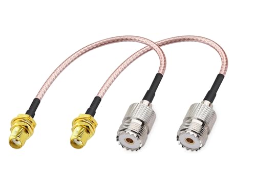 DHT Electronics Handheld Antenna Cable for Wouxun Baofeng Quasheng Linton - Adapter for UHF Base and Mobile Antennas - SMA Female to UHF SO-239…