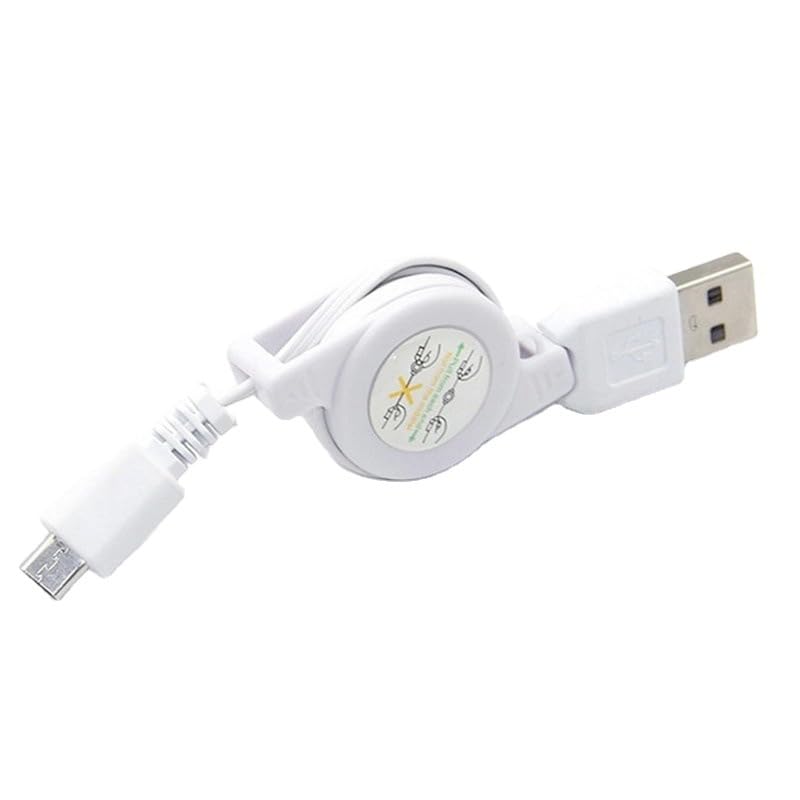 ThtRht 2 Pack Retractable Micro USB Cable Micro USB to USB-A 2.0 Cable Compact Retractable Micro B 5-Pin Cord for Charging & Sync Android Phone