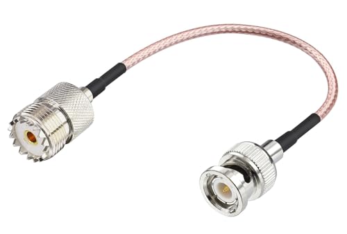 DHT Electronics RF coaxial Coax Cable Assembly BNC Male to UHF Female SO-239 SO239 6''