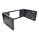 Beszin 4U Hinged Extendable Wall Mount Bracket, Max 13.5" Depth, Collapsible Network Equipment Rack Black (4U)