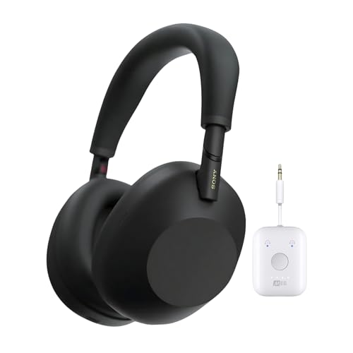 Sony WH-1000XM6 Wireless Noise-Canceling Headphones with QN3 Processor (Black) Bundle with Connect Air in-Flight Bluetooth Wireless Audio Transmitter…