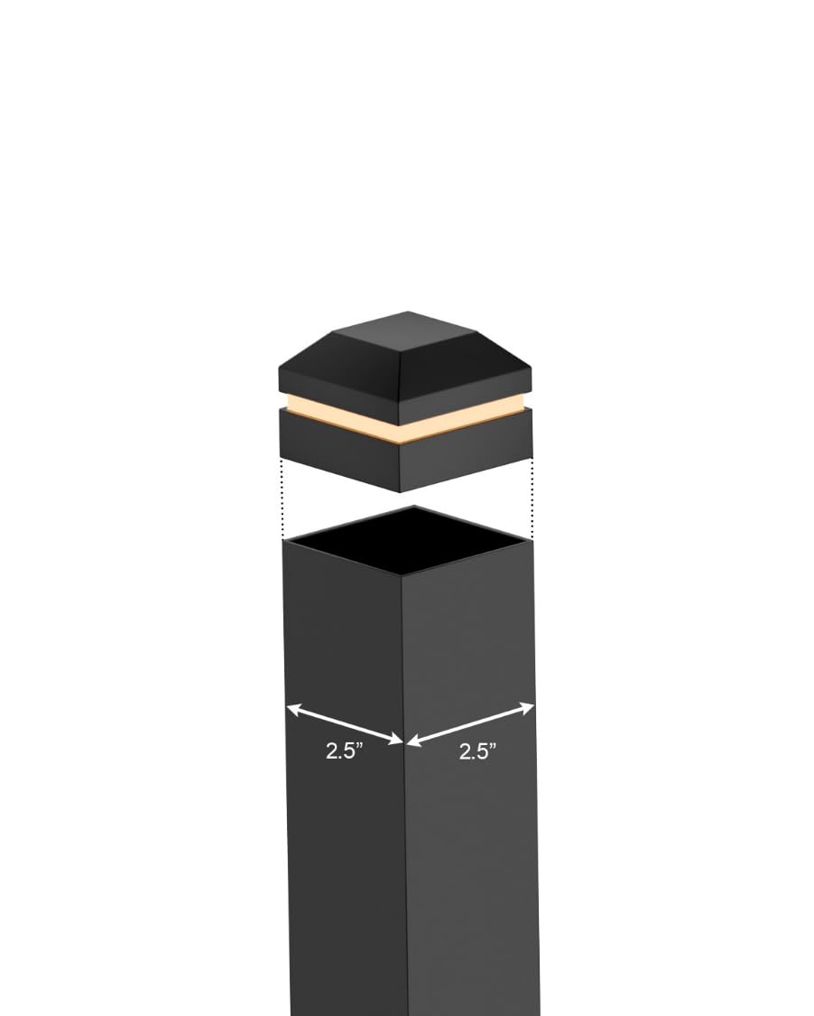 Tru-Scapes® 2.5” Aluminum LED Low Voltage Deck & Fence Post Cap Light (Black) (NOT Solar) Fits RDI & Westbury Posts