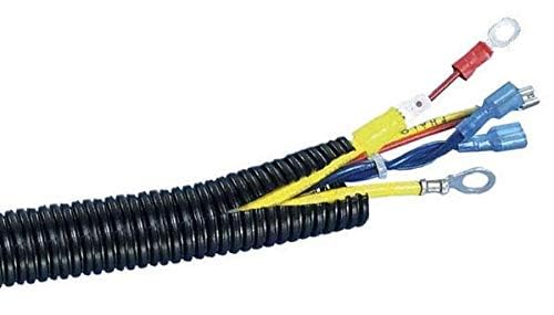 Absolute USA 300 Feet 3 Rolls 1/4", 3/8", 1/2" (100' Each) Black Split Loom Split Wire Loom Polyethylene Conduit Corrugated Plastic Tubing Sleeve for Various Automotive, Home, Marine, Industrial Wirin