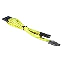 BattleBorn 4-pin LP4 Power to 2X SATA Power Adapter Cable - Braided - Yellow