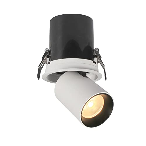 Aisilan 3 Inch 9W Recessed Spotlight, Round LED Downlight, Anti Glare Spot Light, Adjustable Angle Downlight Gimbal Light, Warm White CRI97 for Indoor