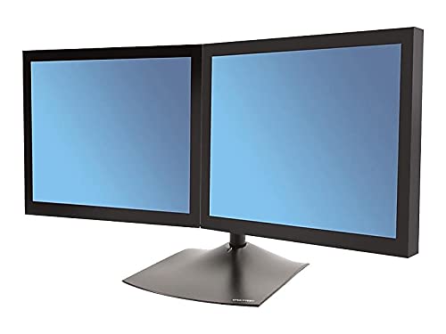 Ergotron DS100 Dual-Monitor Desk Stand, Horizontal, Black