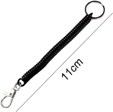 DPWOUM 2Pcs Elastic Ropes Retractable Coil Springs Keychain, Anti-lost Key Chain Holder Clasp for Keys Wallet Cellphone and Other Identification