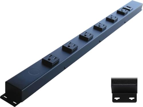 24” Hardwired Power Strip (NO Power Cord), 6 Tamper Resistant Outlets (NEMA 5-15R - NOT 20Amp), with Ears (with mounting tabs on Both Ends), USB
