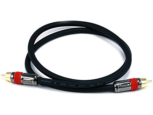 Monoprice 102681 3-Feet RG6 RCA CL2 Rated Digital Coaxial Audio Cable Black