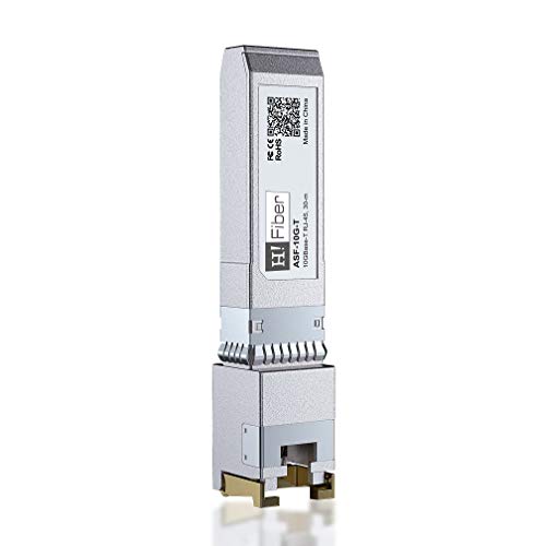 H!Fiber 10Gb SFP+ RJ45 Transceiver, 10Gbase-T SFP+ Ethernet Module Support 10G/5G/2.5G/1.25G, Compatible with Cisco SFP-10G-T-S, Ubiquiti, UniFi
