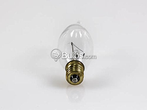 Bulbrite Incandescent CA8 Candelabra Screw Base (E12) Light Bulb, 25 Watt, Clear