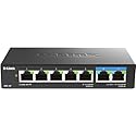 D-Link 7-Port 2.5GB Unmanaged Gaming Switch with 2 x 2.5G, 5 x 10/100/1000 Mbps - Multi-Gig, Network, Fanless, Plug & Play (DMS-107) Black