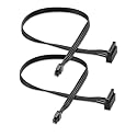 ELFJMZP ATX mini 4PIN to SATA 15 PIN Adapter Extension Cable for Mechanical HDDs, SSDs, DVD/CD-ROMs (16.0 in./40.6 cm)(Pack of 2)