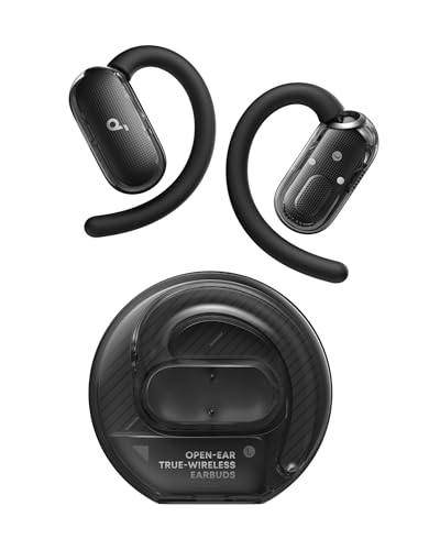 Soundcore V40i by Anker, Open-Ear Headphones, Clear Design, Lidless Case, 4 Adjustable Positions for Every Ear Size, Richer Bass, IP55, 21H Playtime