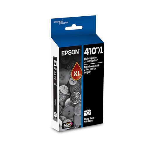 EPSON 410 Claria Premium Ink High Capacity Photo Black Cartridge (T410XL120) Works with Expression XP-530, 630, 640, 7100, 830