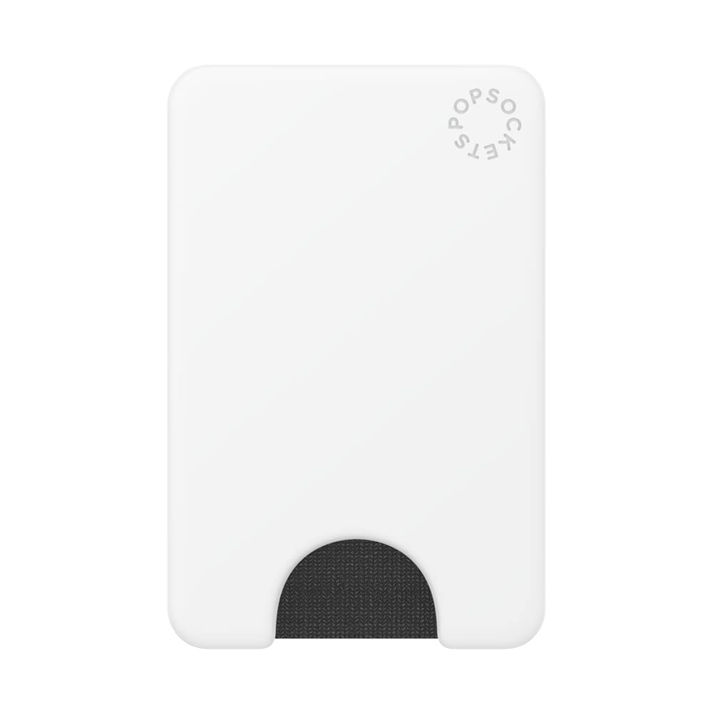 PopSockets Phone Wallet for MagSafe, Phone Card Holder with Grip - White