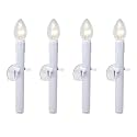 612 Vermont Ultra-Bright Battery Operated LED Window Candles with Timer and Suction Cups, Plastic Shatterproof Bulbs (VT-9134-R4-W, Pack of 4)