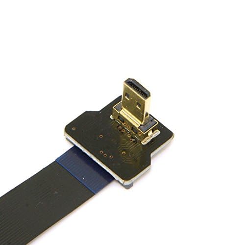 Cablecc 90 Degree Up Angled FPV Micro HDMI Male to Micro HDMI FPC Flat Cable 20cm for GOPRO Multicopter Aerial Photography