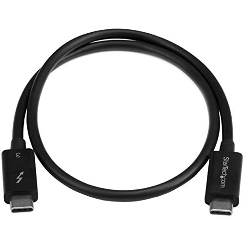 StarTech 1.6ft/50cm Passive Thunderbolt 3 Cable 40Gbps 100W PD 5K Black