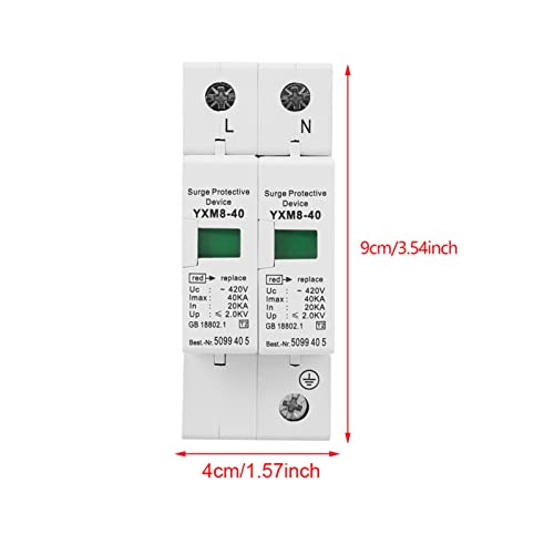 Photovoltaic House Surge Protector 220V 2P 40KA Low Voltage Arrester Device Protective Device Lightning Protection