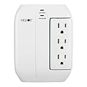 Helios AS-HP-5R 5-Outlet Wall Tap Surge Protector with 2 USB Charging Ports