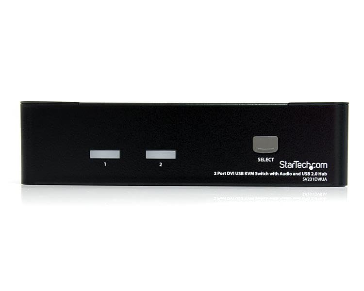 StarTech.com 2 Port DVI KVM Switch - USB DVI - Hot-key & Audio Support - 1920x1200 KVM Switch - KVM Video Switch , TAA (SV231DVIUA)