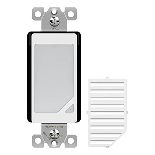 TOPGREENER Full Face LED Decorator Night Light with Auto Sensor, White.