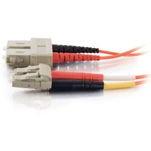 C2G 33154 OM1 Fiber Optic Cable - LC-SC 62.5/125 Duplex Multimode PVC Fiber Cable, Orange (3.3 Feet, 1 Meter)