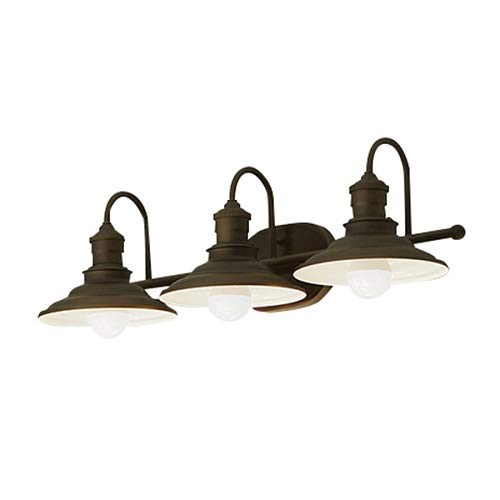 Hainsbrook 3-Light Aged Bronze Cone Vanity Light