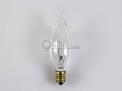 Bulbrite Incandescent CA8 Candelabra Screw Base (E12) Light Bulb, 25 Watt, Clear