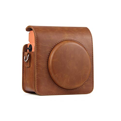 Epicgadget Case for Fujifilm Instax Square SQ1 Camera, PU Leather Compact Case Bag with Adjustable Shoulder Strap for Fuji Film instax SQ1 (Brown)