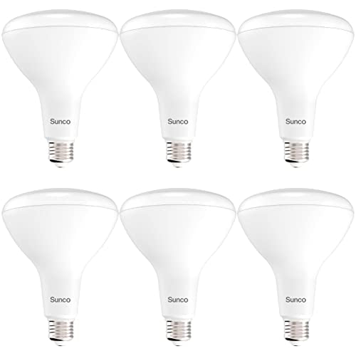 Sunco 6 Pack BR40 LED Flood Light Bulb, E26, 17W=100W, 4000K Cool White