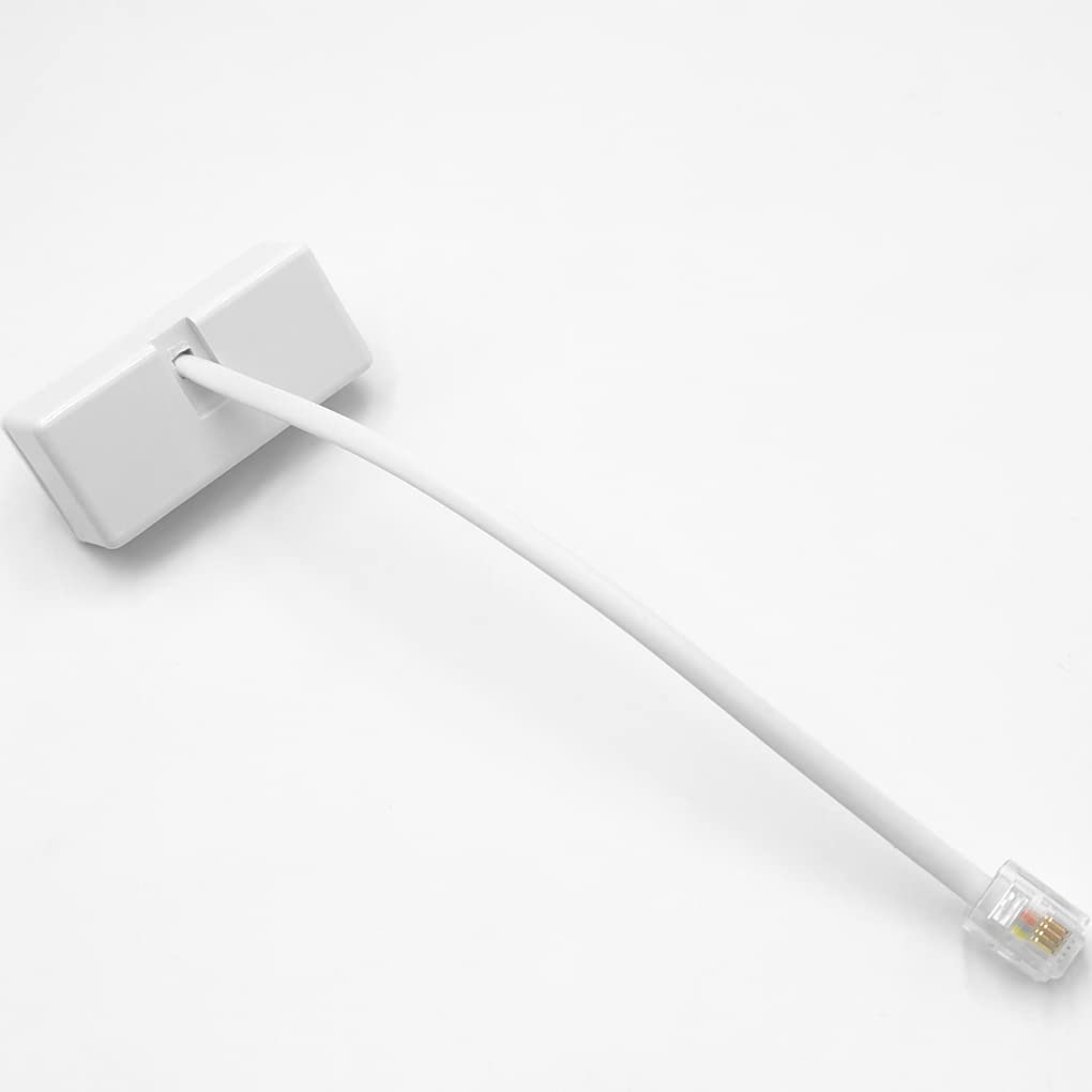 NECABLES 2+1Pack 2pcs Phone Jack Splitter 1 to 2 RJ11 6P4C 1 Male to 2 Females with 6in Pigtail and 1pc Phone Line Coupler for Landline and Fax White