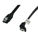 OKGear 36 inch SATA 3.0 cable,straight to right angle,black color