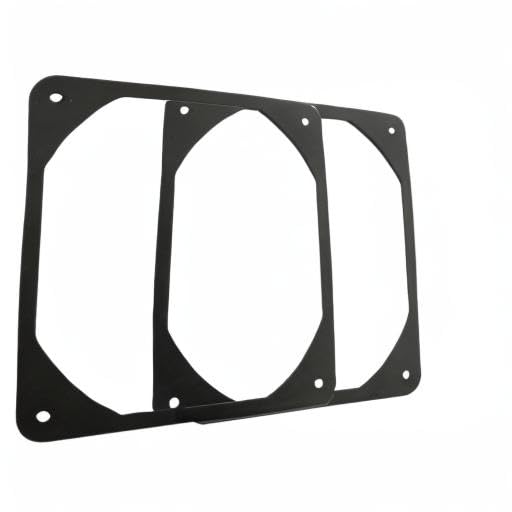 ZYAMY 2pcs 120mm Black Antivibration Rubber Fan Gasket 120 x 120 mm 12cm Shock Absorption Pad for Computer PC Case, Black