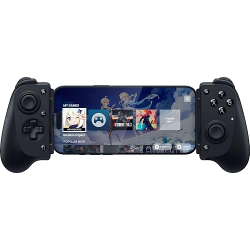 Razer Kishi V3 Gaming Controller for iPhone 15, 16, 17 Series & Android: Full Sized TMR Thumbsticks - Dual Back Buttons - Fits Most Phone Cases - PC