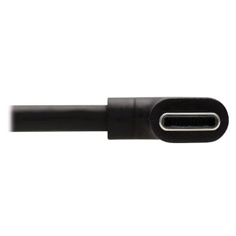 Tripp Lite USB-C Cable Right-Angle Plug (Male-to-Male), Thunderbolt 3, USB 2.0, 480 Mbps, 100W PD Charging, 6.6 Feet / 2 Meter, 20 Volts / 5 Amps
