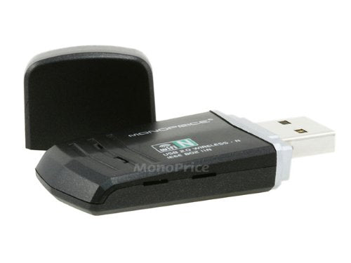 Monoprice Mini USB Wireless Lan 802.11N Adapter - 1T2R (300Mbps)